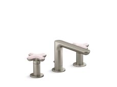 002® Widespread Sink Faucet, Low Spout, Rose Quartz Cross Handles