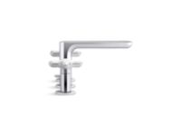 Widespread Sink Faucet, Low Spout, White Carrara Cross Handles 3