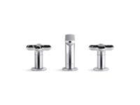 Widespread Sink Faucet, Low Spout, Zebra Jasper Cross Handles 2