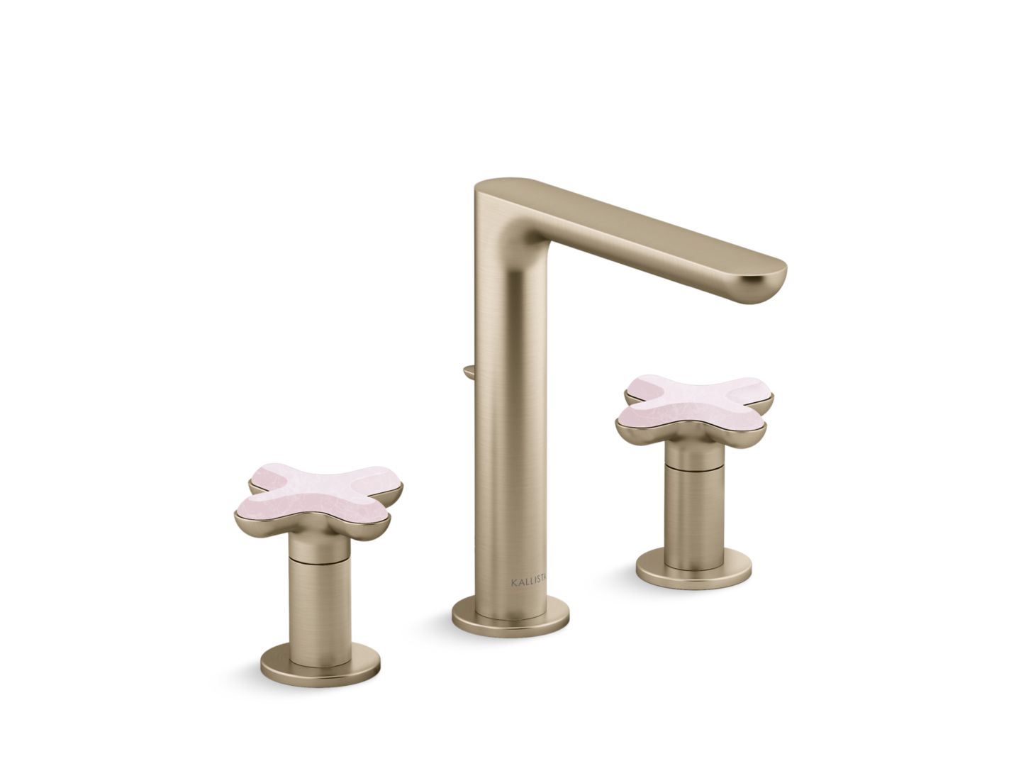 002™ Widespread Sink Faucet, Tall Spout, Rose Quartz Cross Handles