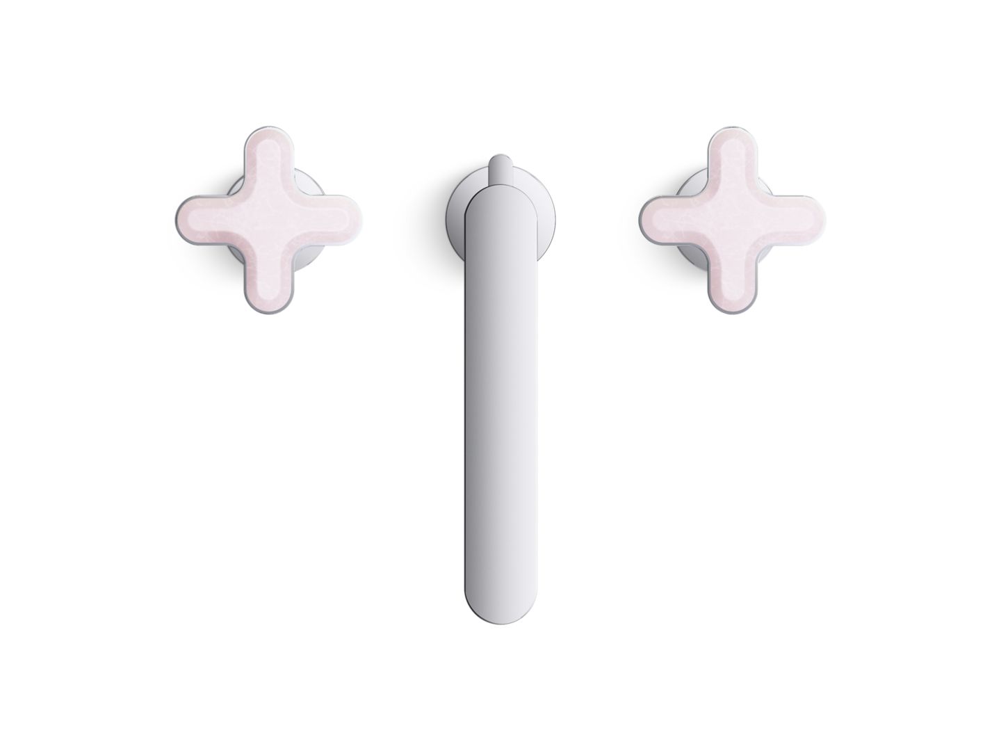 002® Widespread Sink Faucet, Tall Spout, Rose Quartz Cross Handles