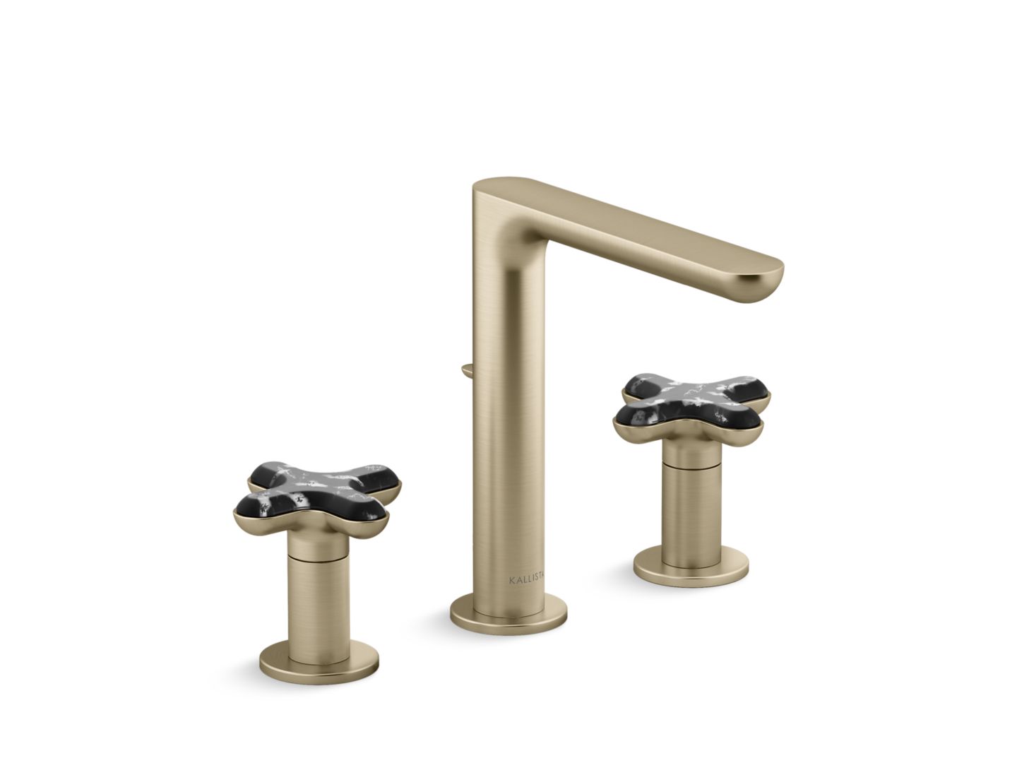 002™ Widespread Sink Faucet, Tall Spout, Zebra Jasper Cross Handles