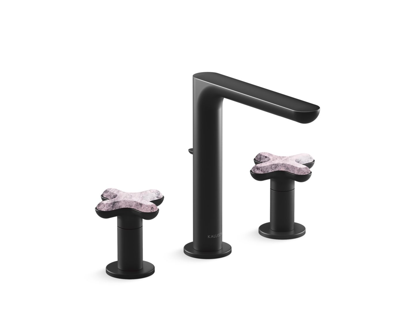 002® Widespread Sink Faucet, Tall Spout, Rose Quartz Cross Handles