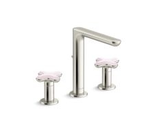 002® Widespread Sink Faucet, Tall Spout, Rose Quartz Cross Handles