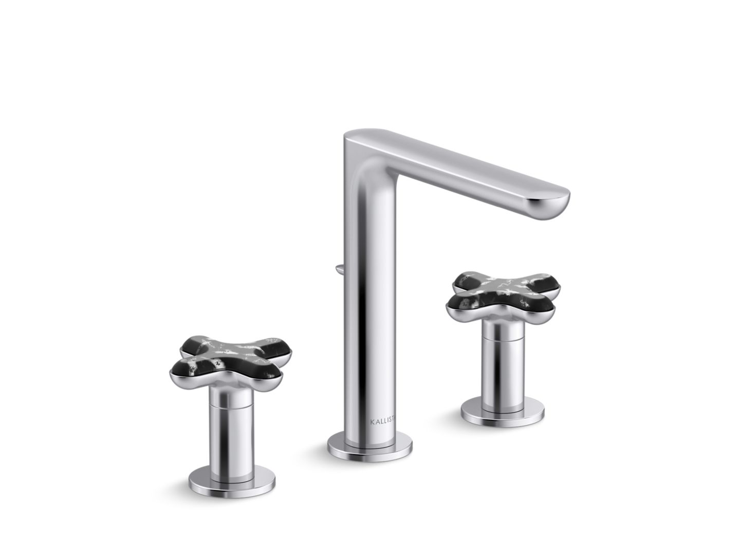 002® Widespread Sink Faucet, Tall Spout, Zebra Jasper Cross Handles