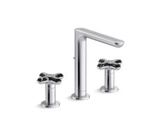 002® Widespread Sink Faucet, Tall Spout, Zebra Jasper Cross Handles