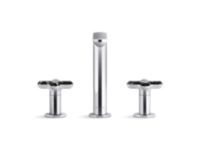 Widespread Sink Faucet, Tall Spout, Zebra Jasper Cross Handles 2