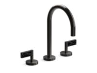 Sink faucet, gooseneck spout, Nero Marquina handles 0