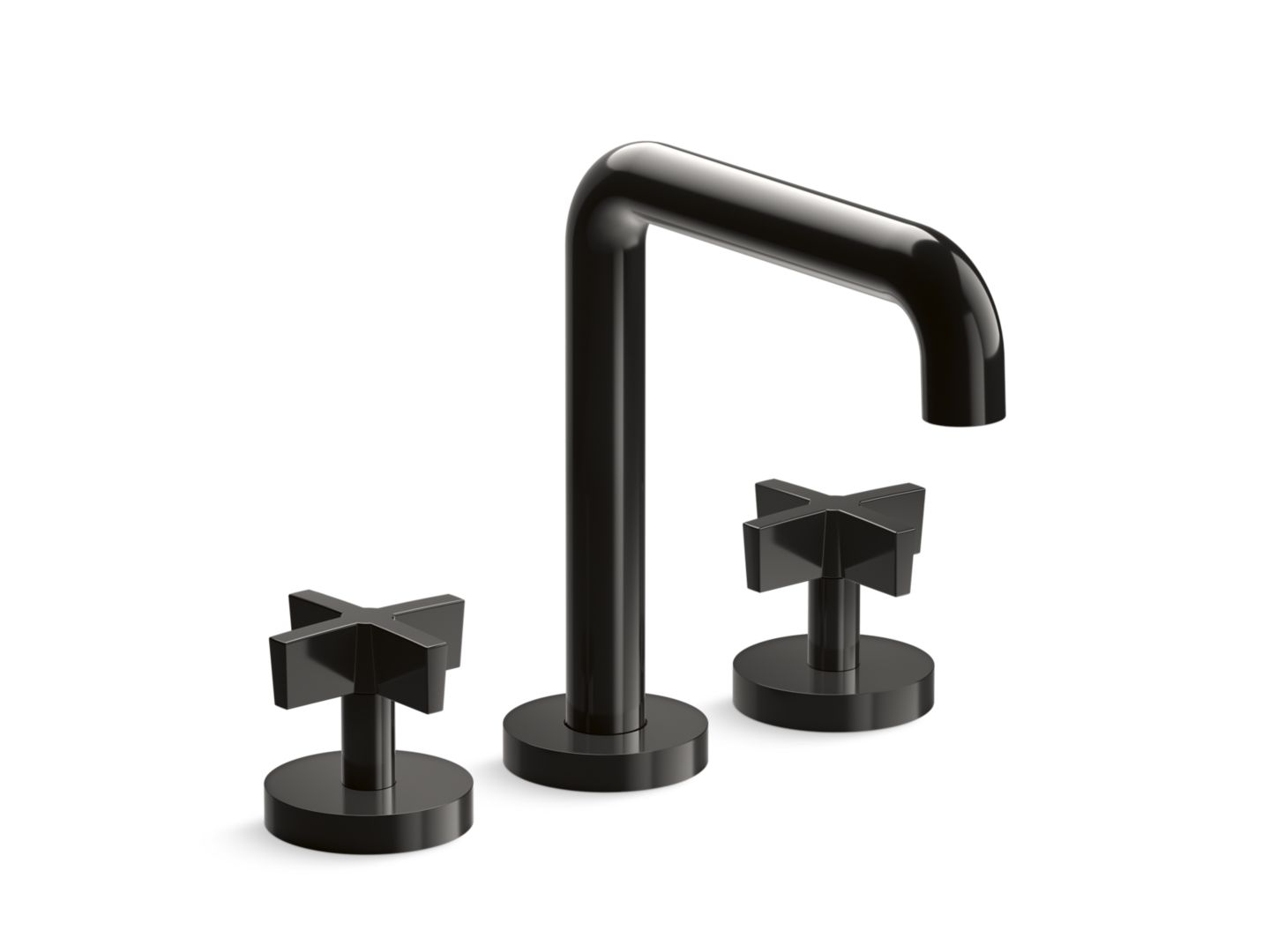 One Deck-Mount Bath Faucet, Tall Spout, Cross Handles