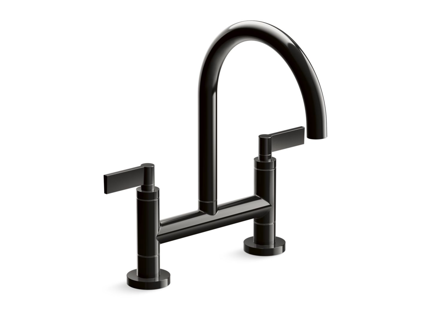 One Deck-Mount Bridge Kitchen Faucet, Lever Handles