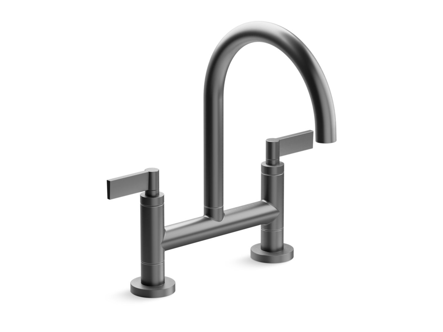 One Deck-Mount Bridge Kitchen Faucet, Lever Handles