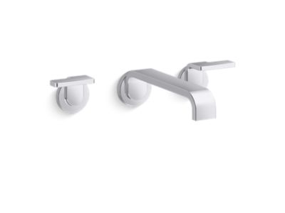 Wall Mount Widespread Sink Faucet, Lever Handles