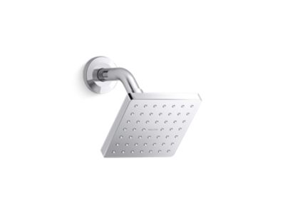 Soft Modern Square Showerhead with Arm