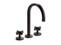 Deck-Mount Bath Faucet, Gooseneck Spout, Cross Handles 0