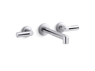 Wall Mount Widespread Sink Faucet, Lever Handles