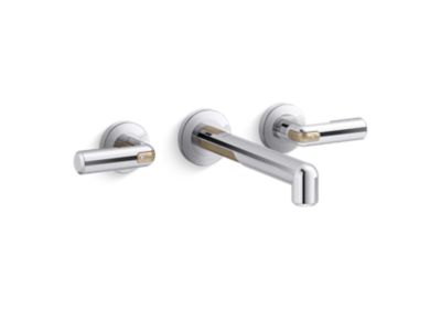 Wall Mount Widespread Sink Faucet, Lever Handles