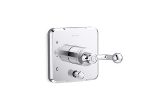 Single Control trim with diverter, crank handle