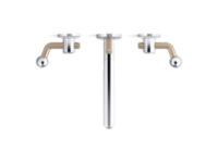 Wall Mount Widespread Sink Faucet, Crank Handles 2