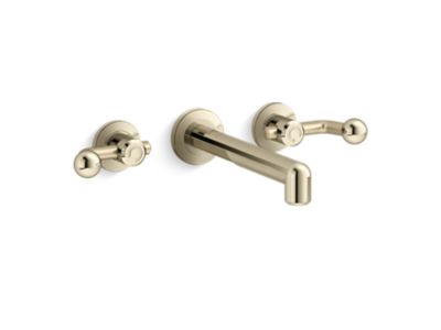 Wall Mount Widespread Sink Faucet, Crank Handles