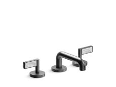 One™ Sink faucet, low spout, white Carrara handles