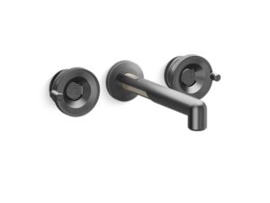 Wall Mount Widespread Sink Faucet, Wheel Handles