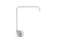 Widespread Sink Faucet, Tall Spout, Transparent White Wave Lever Handles 2