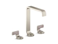 Guise® Widespread Sink Faucet, Tall Spout, Light Dusty Wave Lever Handles