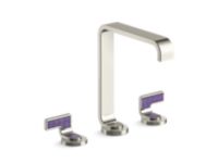 Widespread Sink Faucet, Tall Spout, Deep Violet Diamond Lever Handles 0