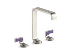 Guise® Widespread Sink Faucet, Tall Spout, Deep Violet Diamond Lever Handles