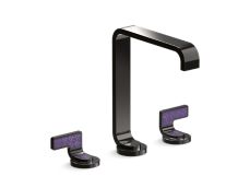 Guise® Widespread Sink Faucet, Tall Spout, Deep Violet Diamond Lever Handles