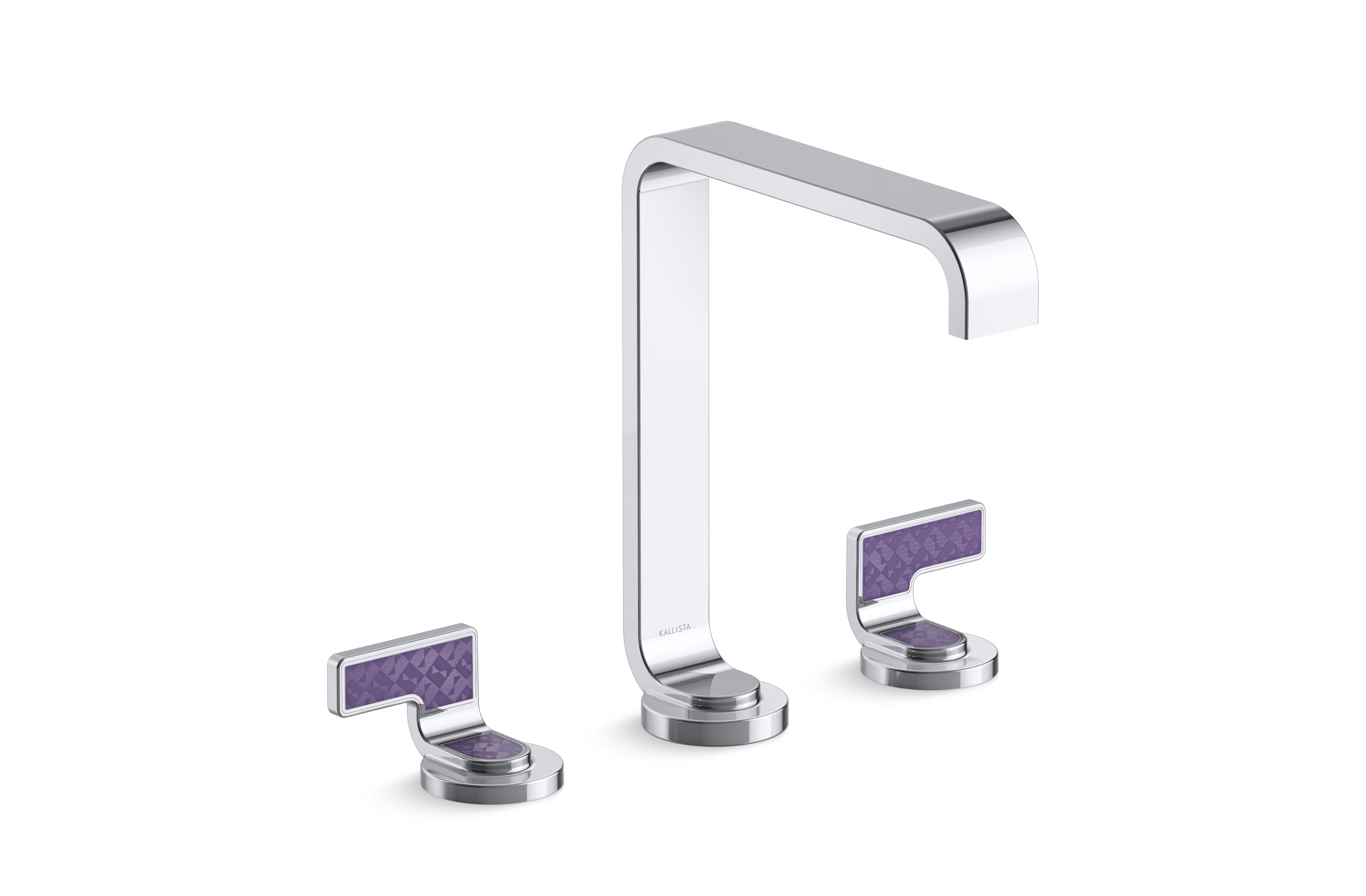 Guise® — Widespread Sink Faucet, Tall Spout, Deep Violet Diamond Lever Handles