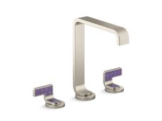 Guise® Widespread Sink Faucet, Tall Spout, Deep Violet Diamond Lever Handles