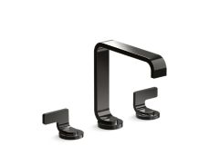 Guise® Widespread Sink Faucet, Standard Spout, Transparent White Wave Lever Handles