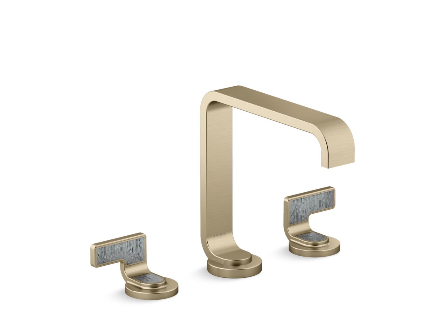 Guise® Widespread Sink Faucet, Standard Spout, Steel Grey Wave Lever Handles