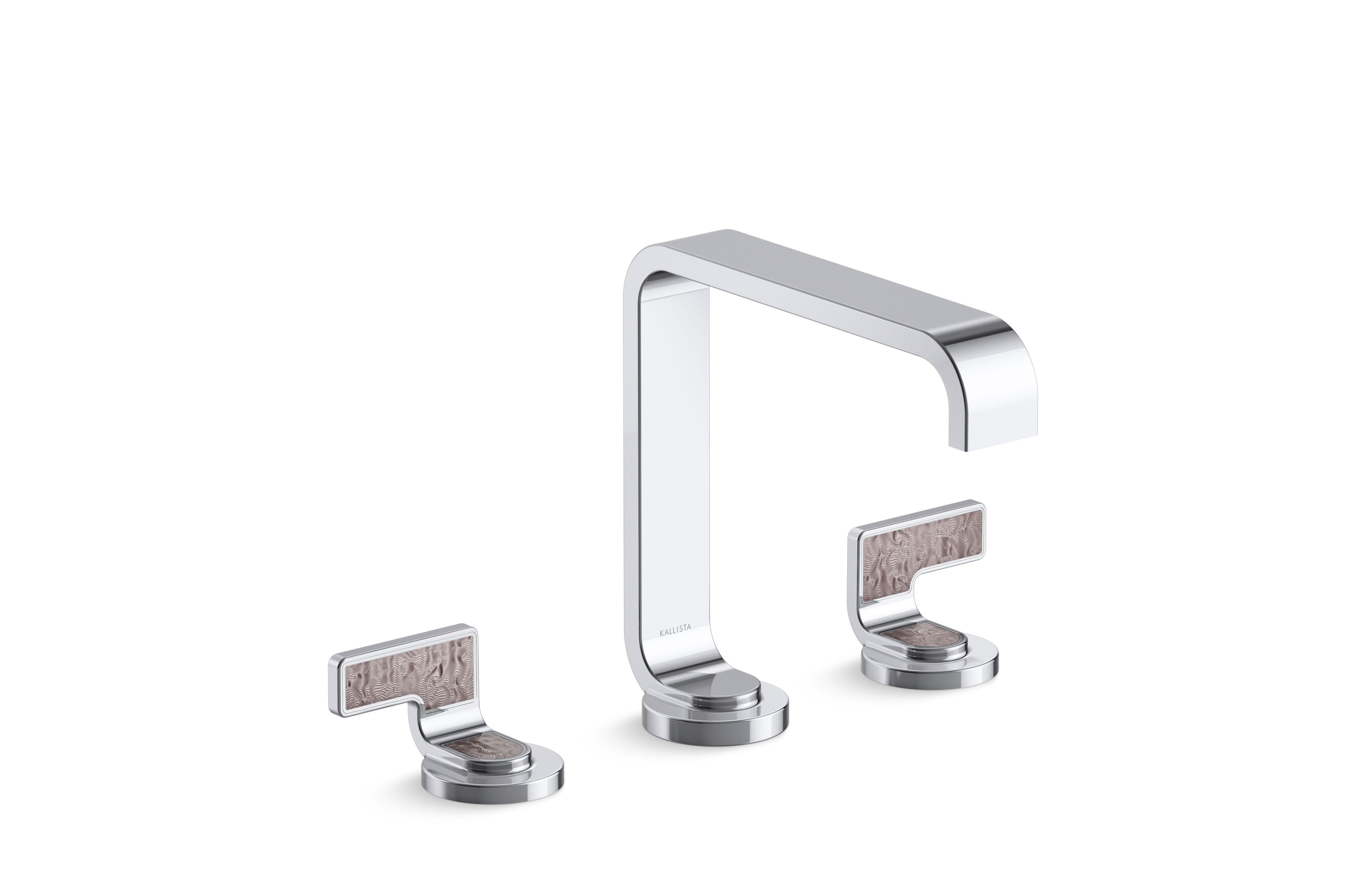 Guise® — Widespread Sink Faucet, Standard Spout, Light Dusty Wave Lever Handles