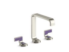 Guise® Widespread Sink Faucet, Standard Spout, Deep Violet Diamond Lever Handles