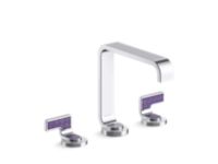 Widespread Sink Faucet, Standard Spout, Deep Violet Diamond Lever Handles 0