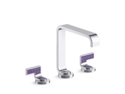 Widespread Sink Faucet, Standard Spout, Deep Violet Diamond Lever Handles