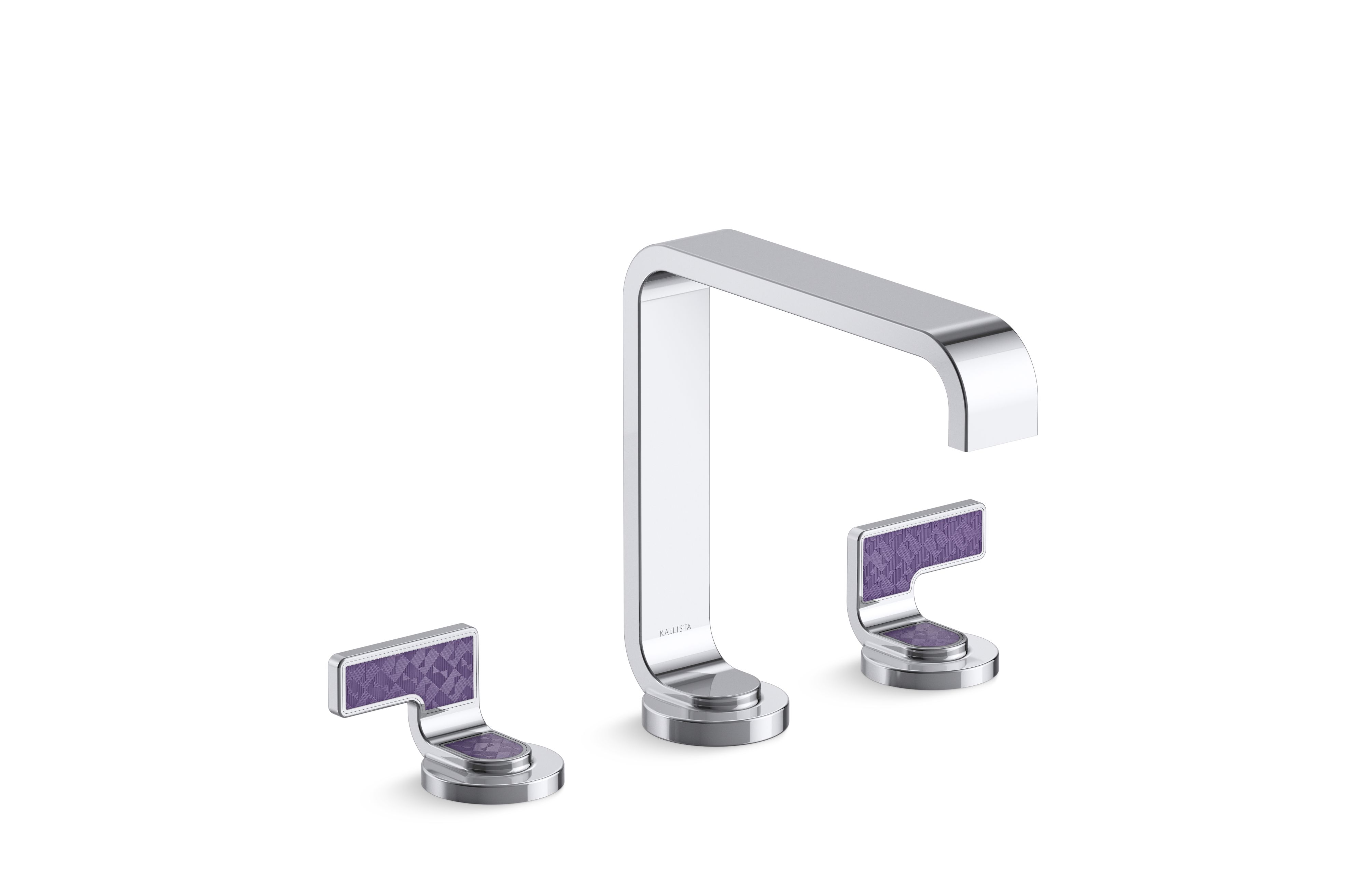 Guise® — Widespread Sink Faucet, Standard Spout, Deep Violet Diamond Lever Handles