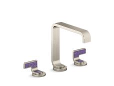 Guise® Widespread Sink Faucet, Standard Spout, Deep Violet Diamond Lever Handles