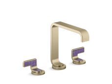 Guise® Widespread Sink Faucet, Standard Spout, Deep Violet Diamond Lever Handles
