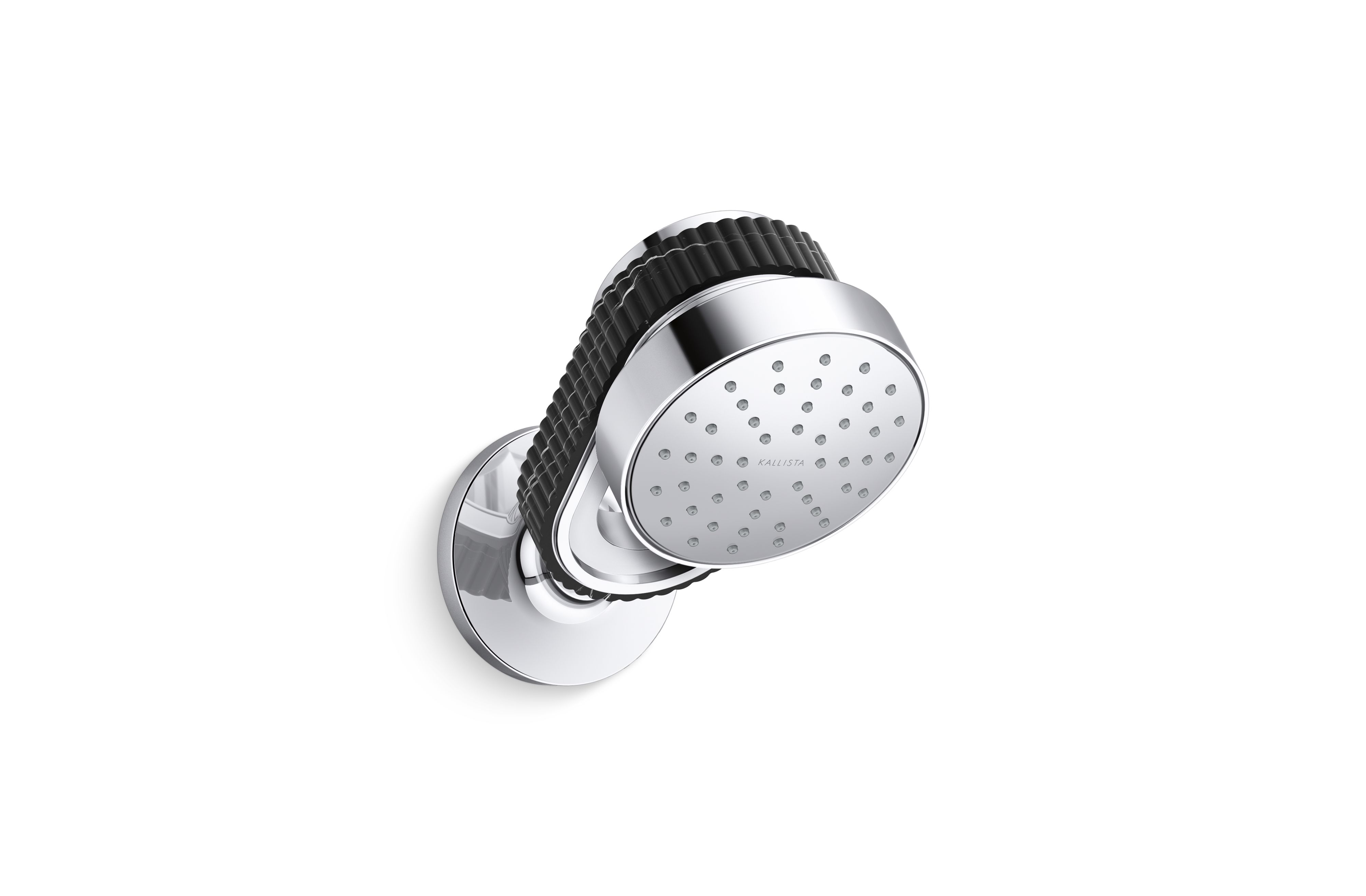 Bandeau™ — Air-Induction Showerhead with Arm, Nero Marquina band