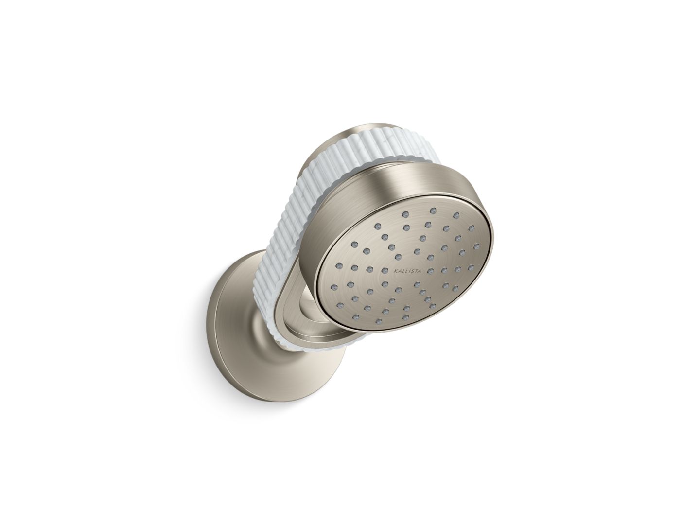 Bandeau™ Air-Induction Showerhead with Arm, White Carrara band