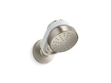 Bandeau™ Air-Induction Showerhead with Arm, White Carrara band