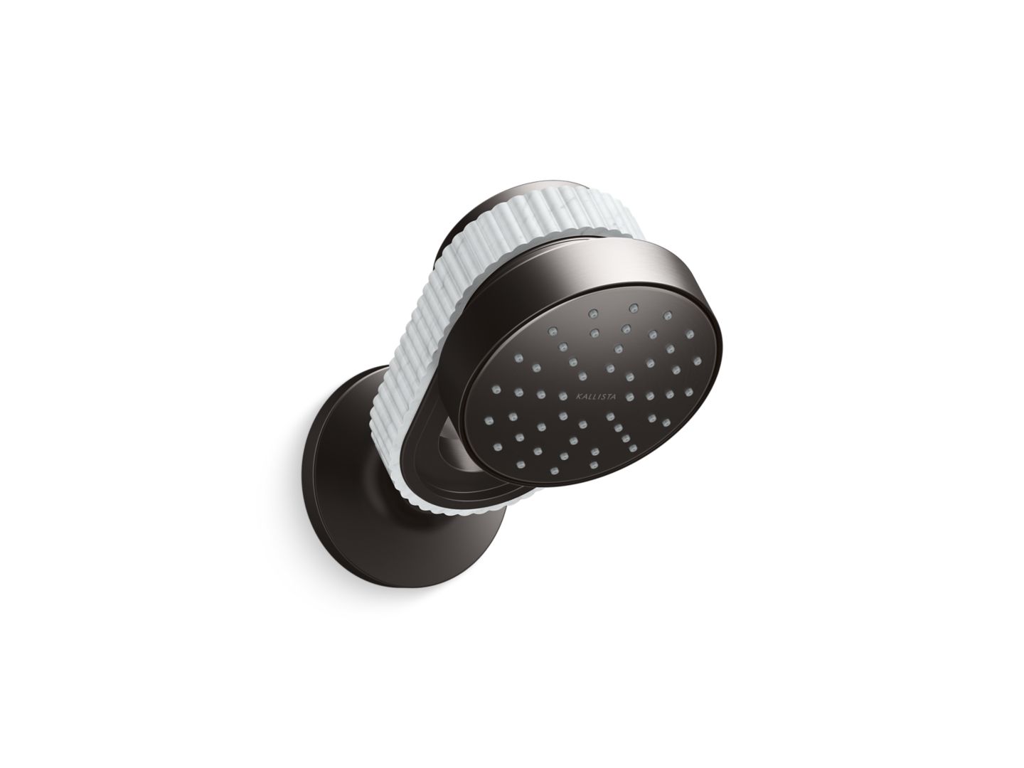 Bandeau™ Air-Induction Showerhead with Arm, White Carrara band