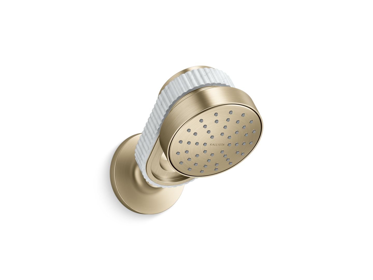 Bandeau™ Air-Induction Showerhead with Arm, White Carrara band