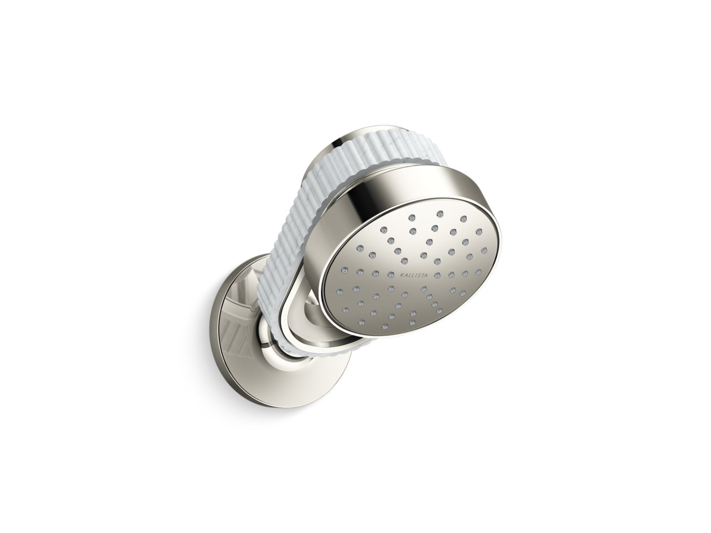 Bandeau™ Air-Induction Showerhead with Arm, White Carrara band