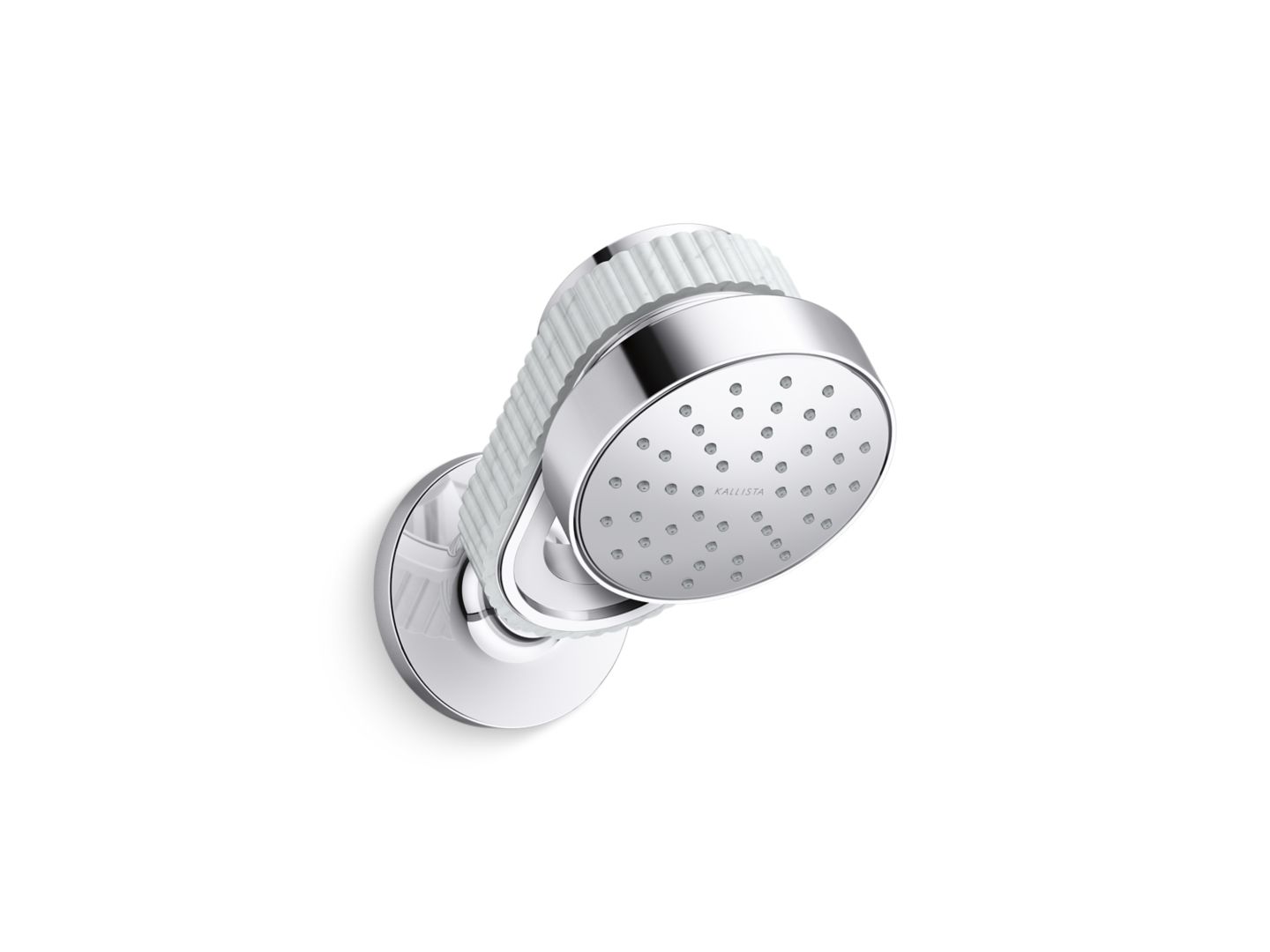 Bandeau™ Air-Induction Showerhead with Arm, White Carrara band