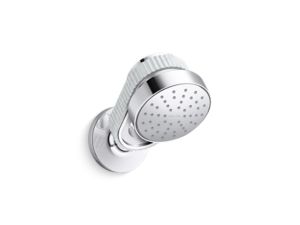 Air-Induction Showerhead with Arm, White Carrara band