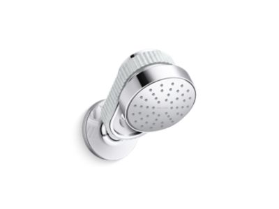 Air-Induction Showerhead with Arm, White Carrara band